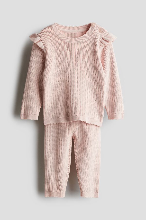 Conjunto de 2 piezas en punto pointelle