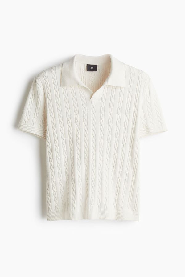 Polera polo en punto trenzado Regular Fit