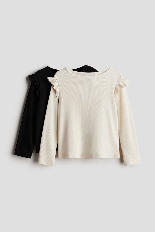 Pack de 2 poleras de algodón acanalado