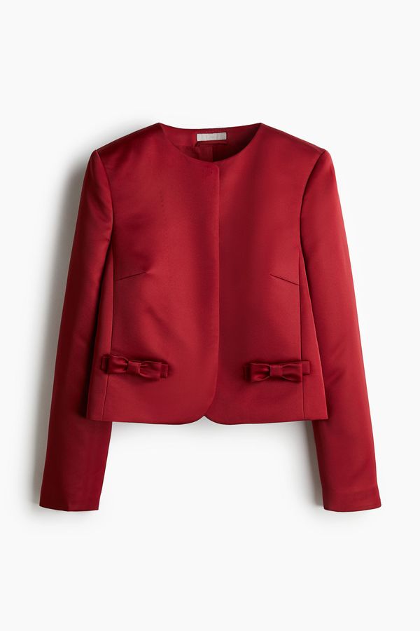 Blazer de satín con lazos