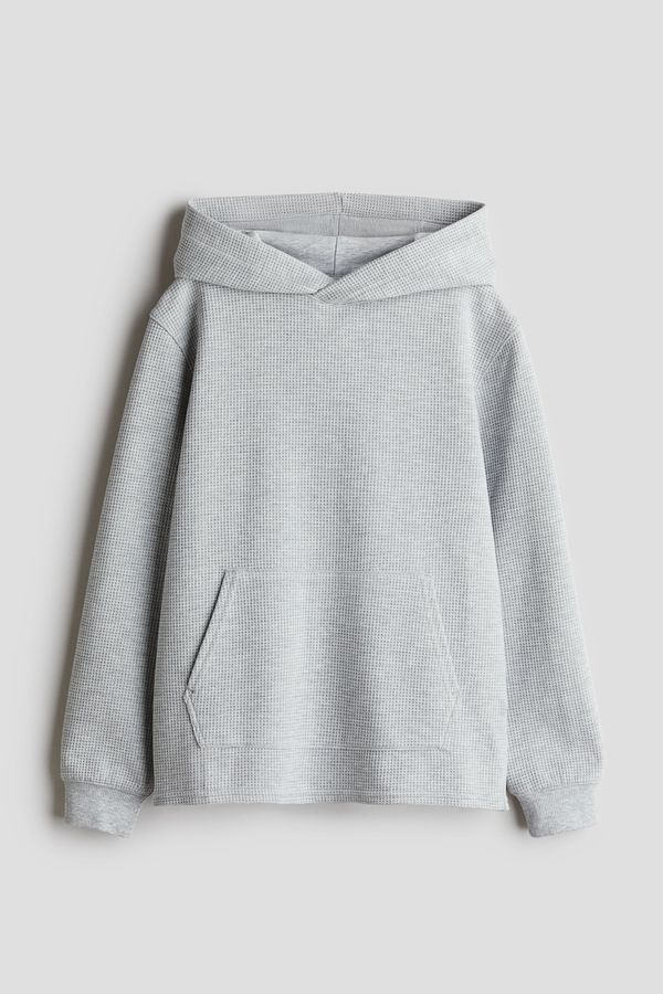 Polerón hoodie en punto waffle