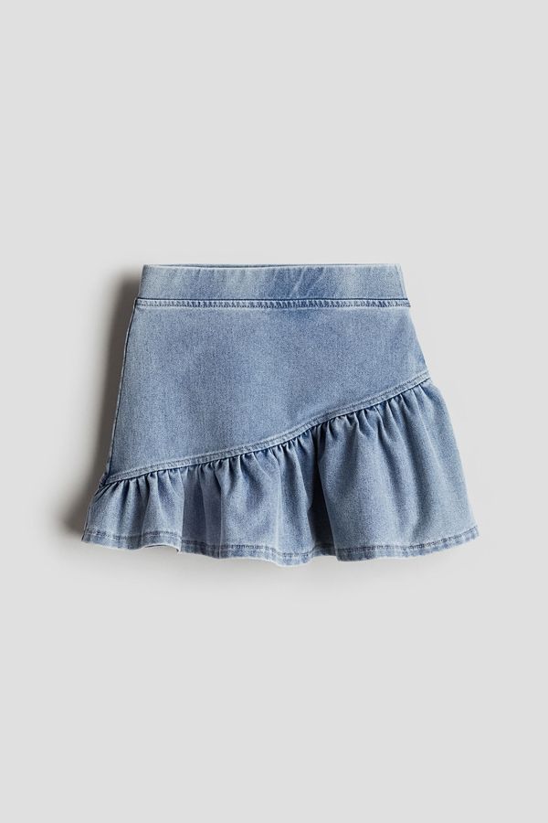 Falda efecto denim con vuelos