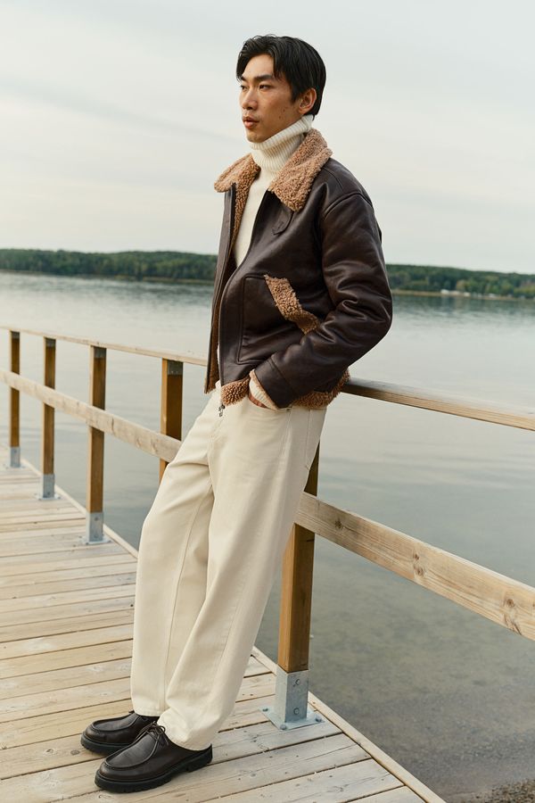 Chaqueta con ribete de chiporro Regular Fit