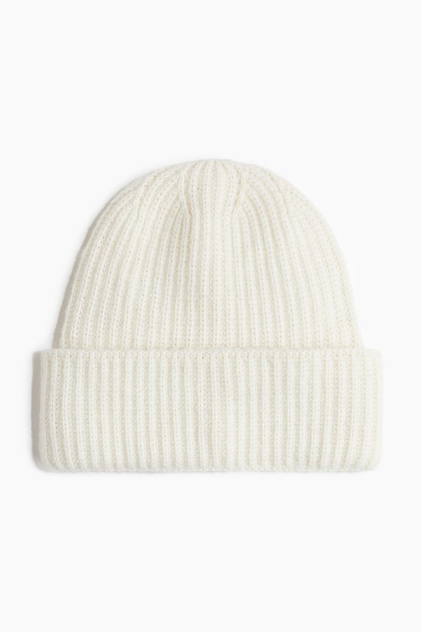 Gorro en mezcla de lana acanalada