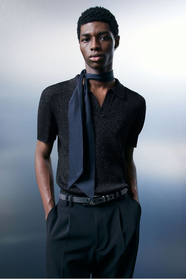 Polera polo brillante Slim Fit