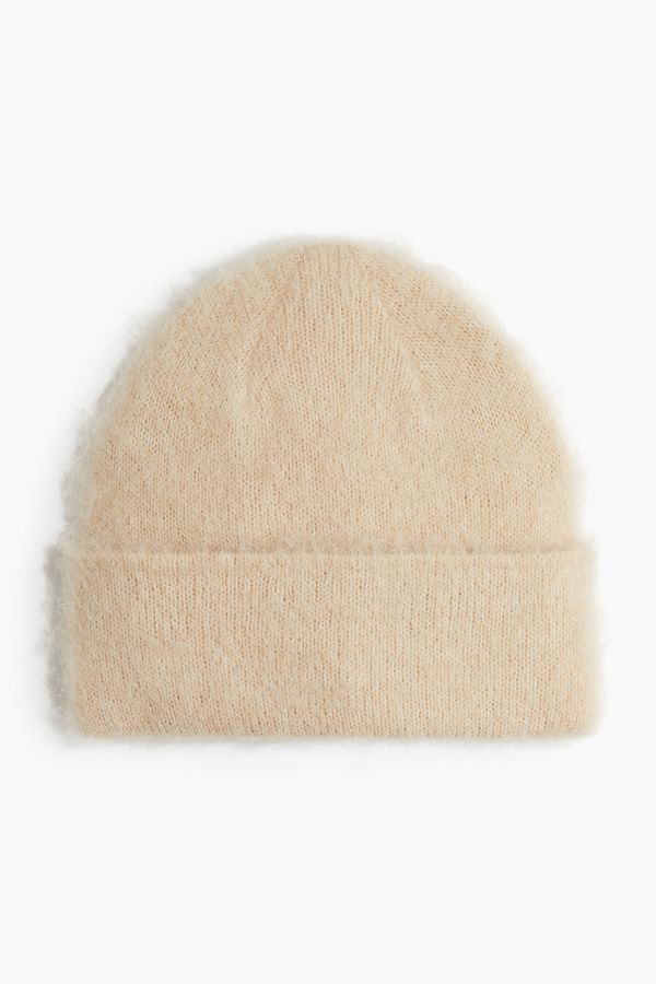 Gorro beanie en punto mullido de mezcla de lana