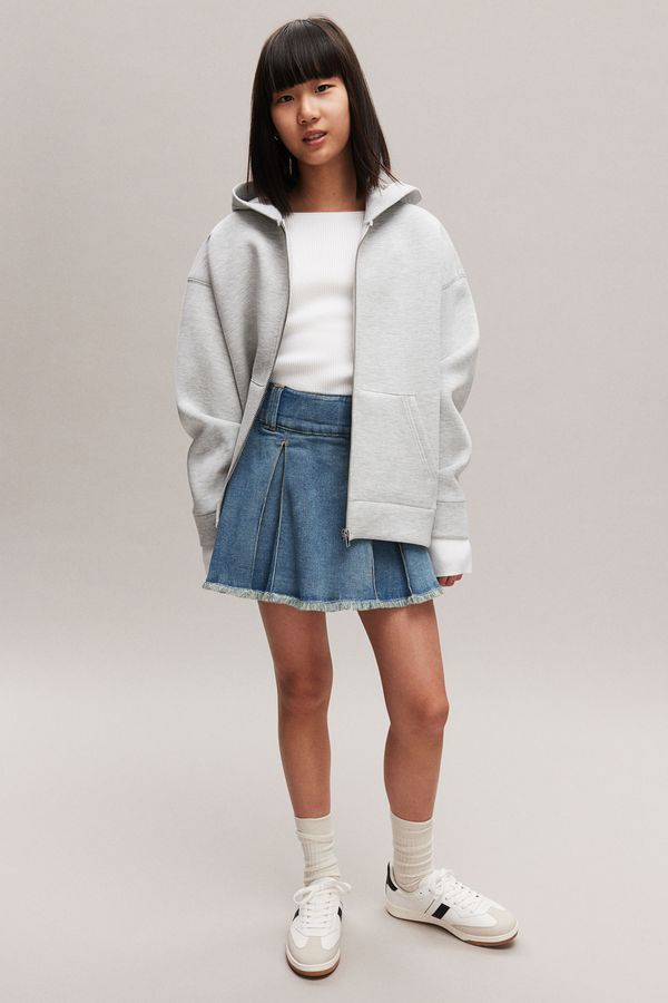 Falda denim tableada