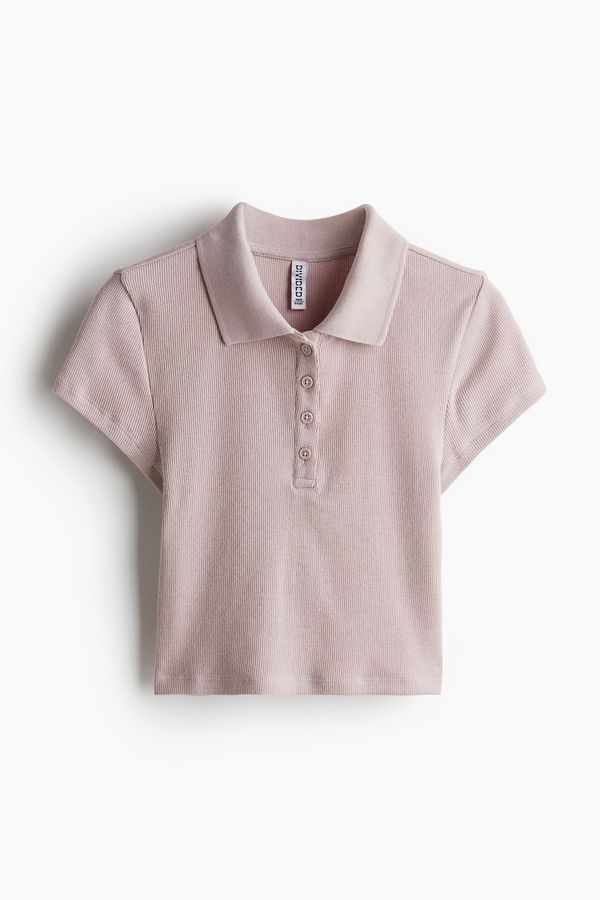 Polera polo acanalada