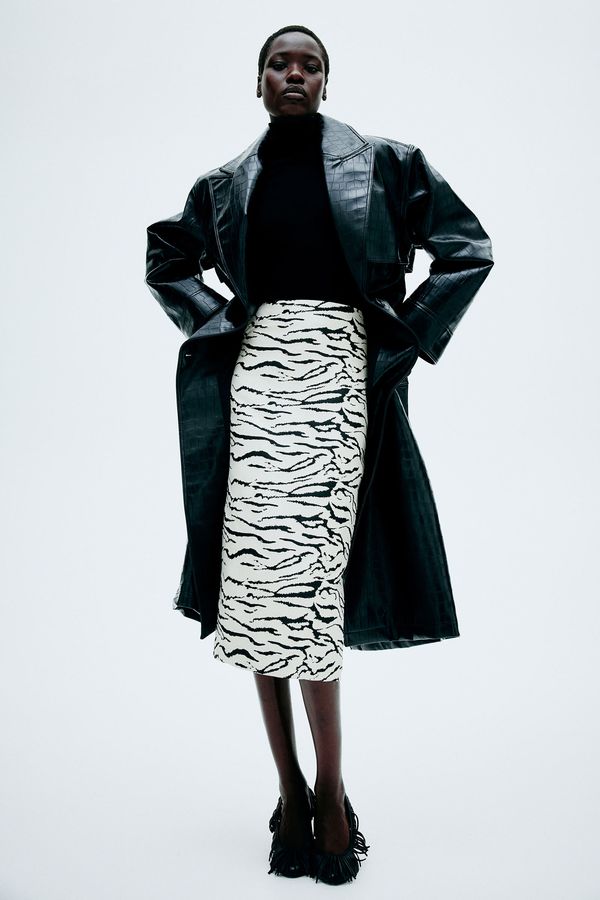 Falda en tejido jacquard