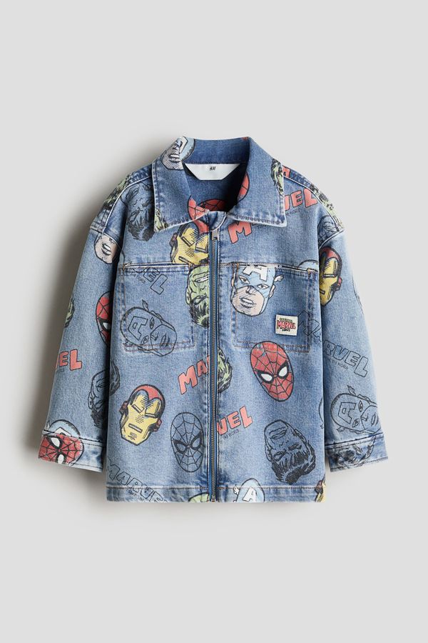 Overshirt en denim con estampado