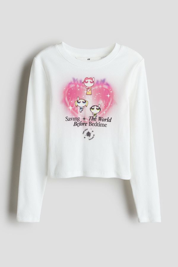 Polera de punto con motivo estampado