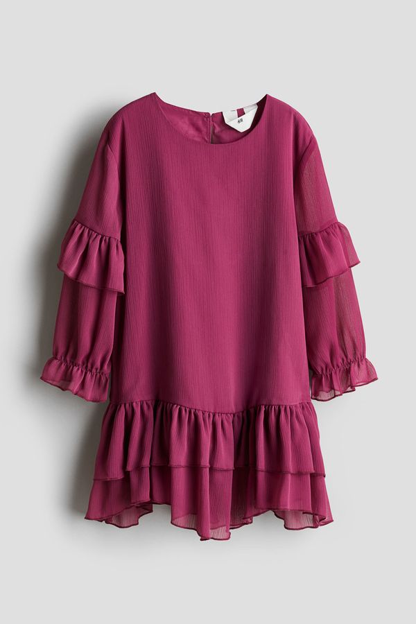 Vestido de gasa con vuelos