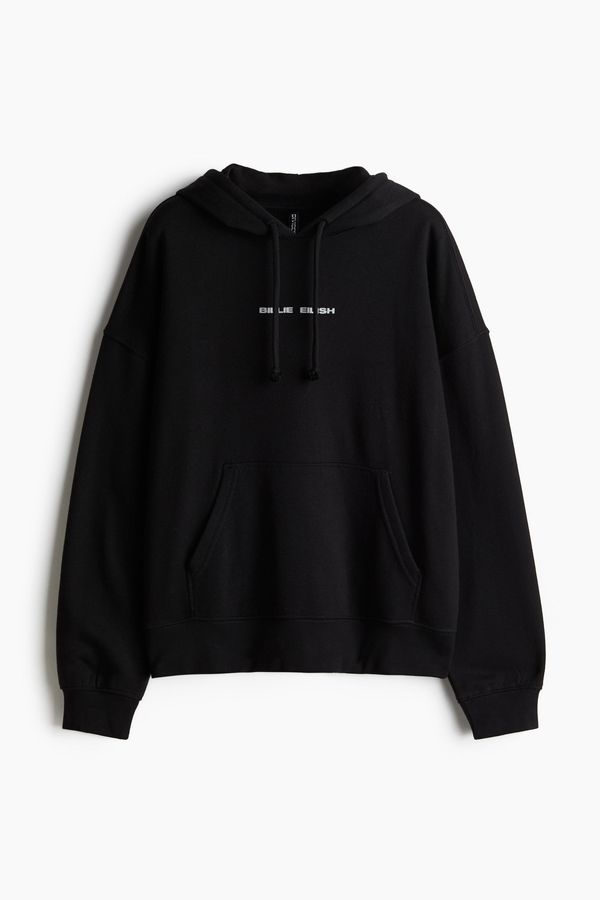 Polerón hoodie oversize con motivo estampado