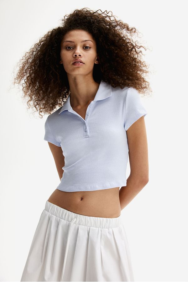 Polera polo acanalada
