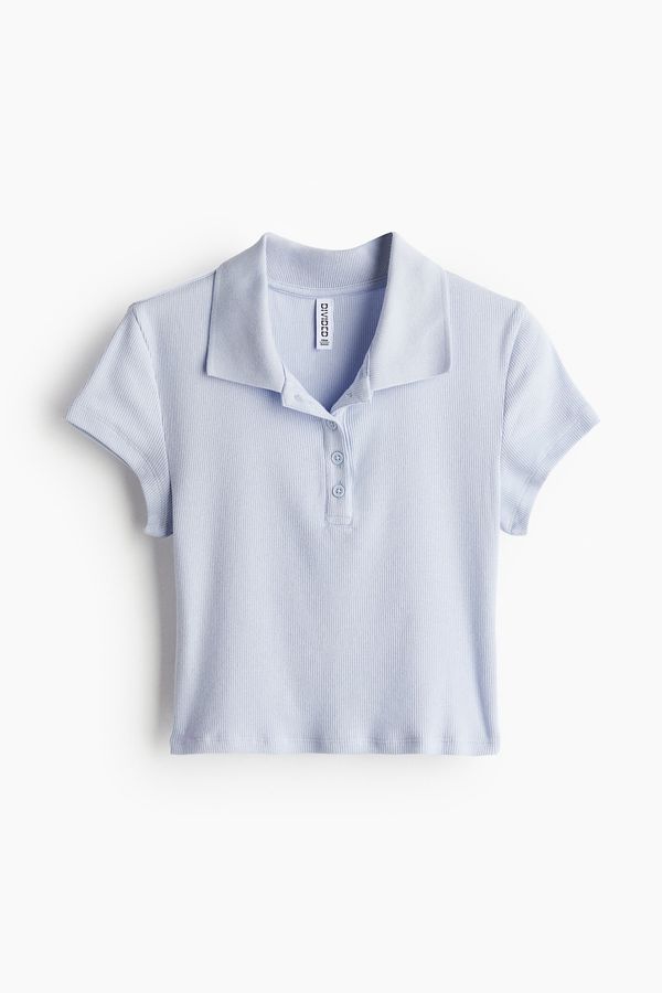 Polera polo acanalada