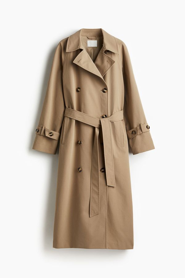 Abrigo trench de doble botonadura