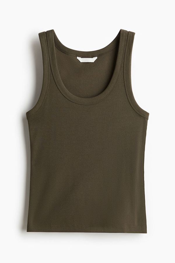 Polera sin mangas acanalada