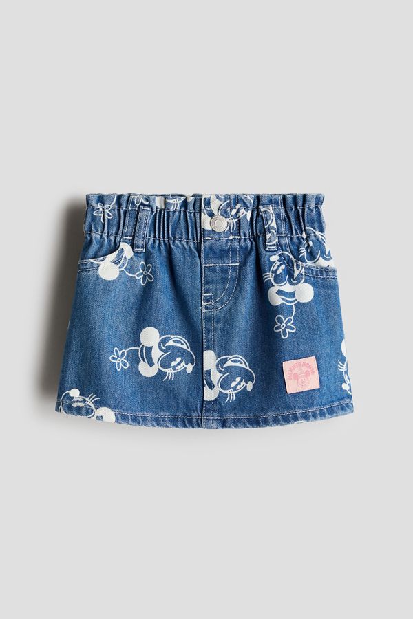 Falda denim estampada
