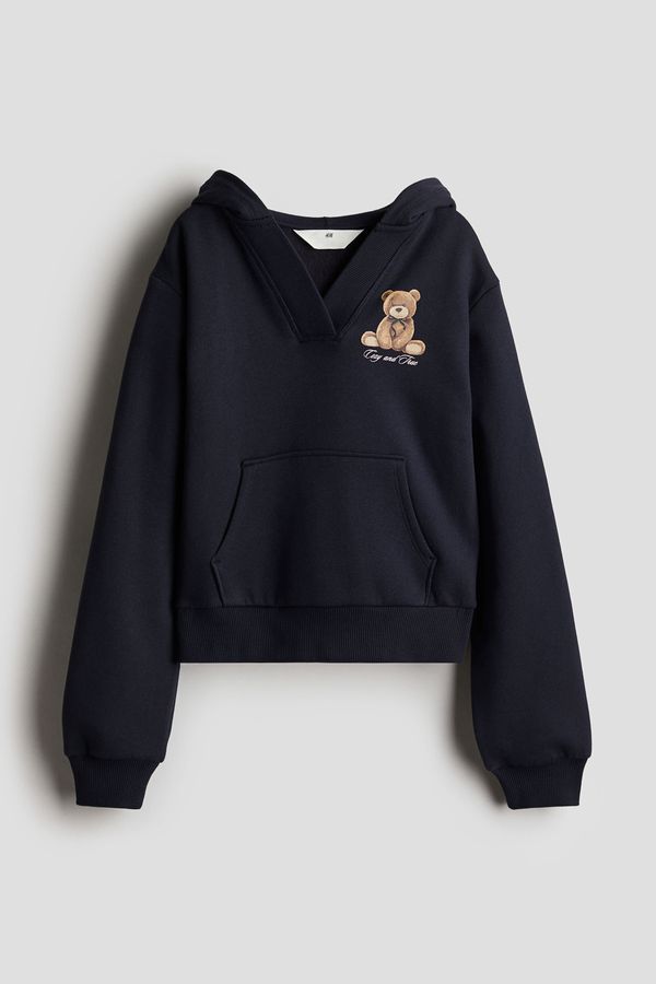 Polerón hoodie en V