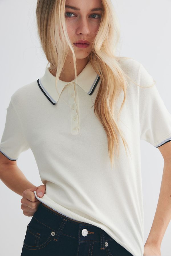 Polera polo de punto fino