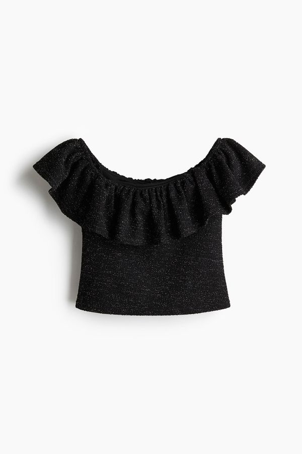 Top off-the-shoulder con brillo