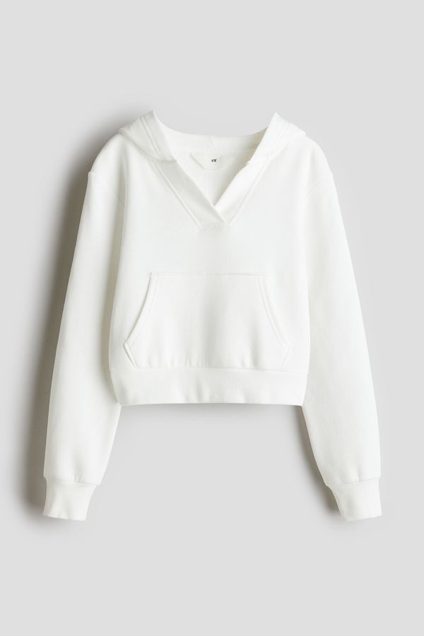Polerón hoodie en V