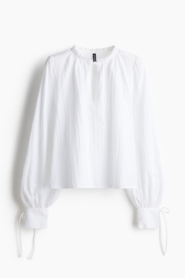Blusa de algodón con lazos