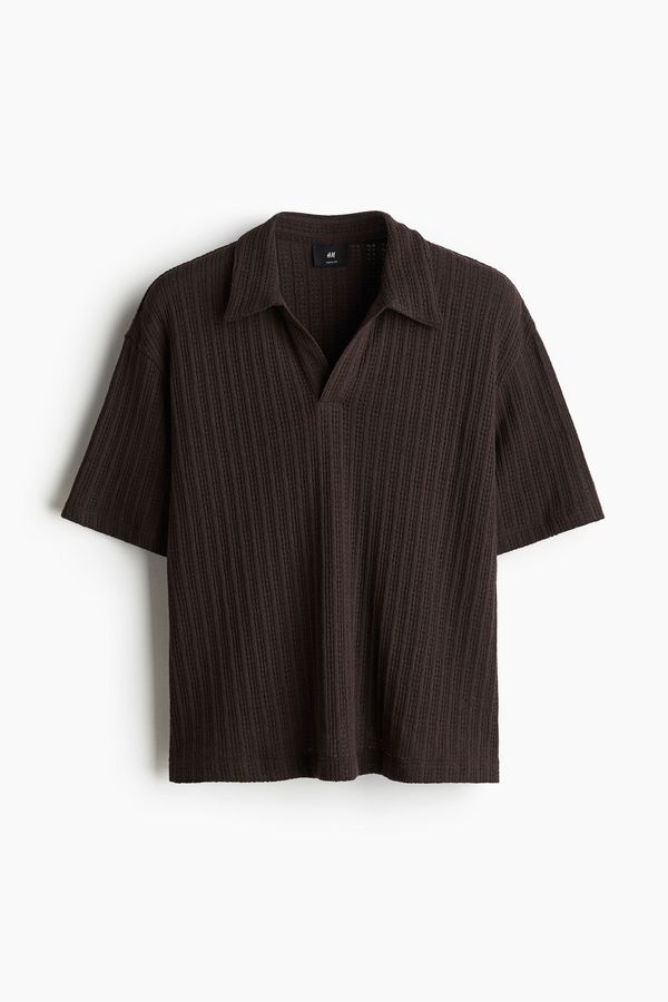 Polera polo en punto jacquard Loose Fit