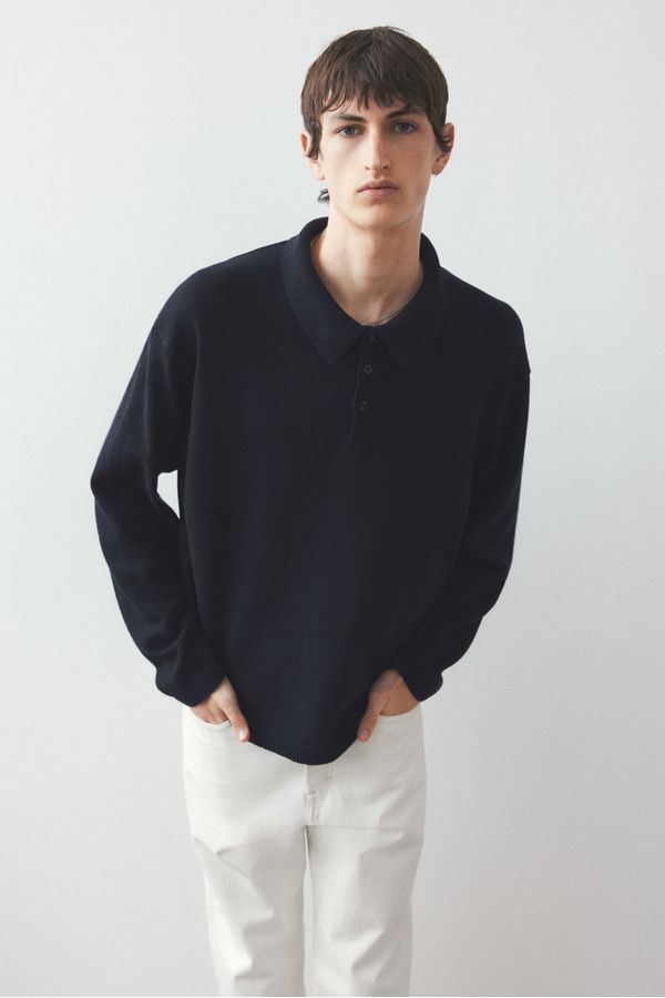 Polera polo de punto fino Loose Fit
