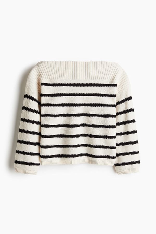 Sweater en punto del revés con cuello bote