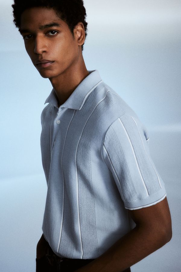 Polera polo en punto pointelle Regular Fit