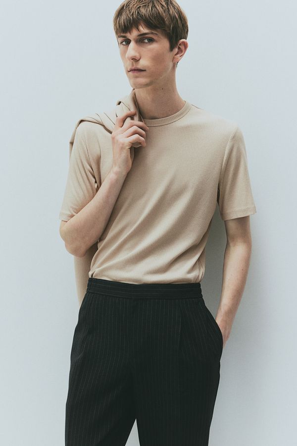 Polera acanalada Slim Fit