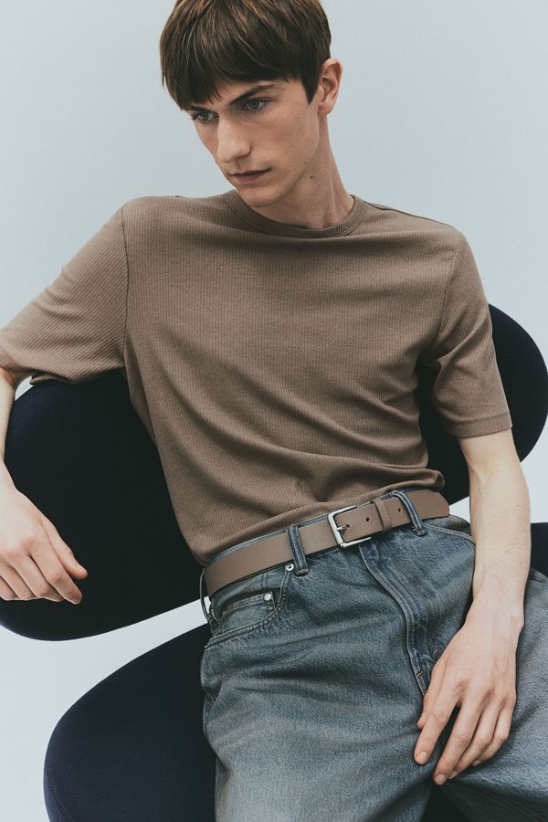 Polera acanalada Slim Fit