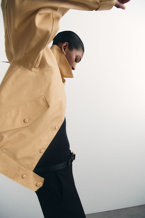 Chaqueta de sarga con cuello