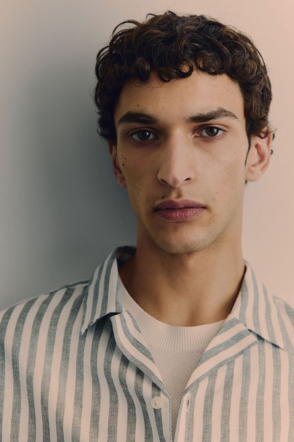 Camisa resort en mezcla de lino Regular Fit