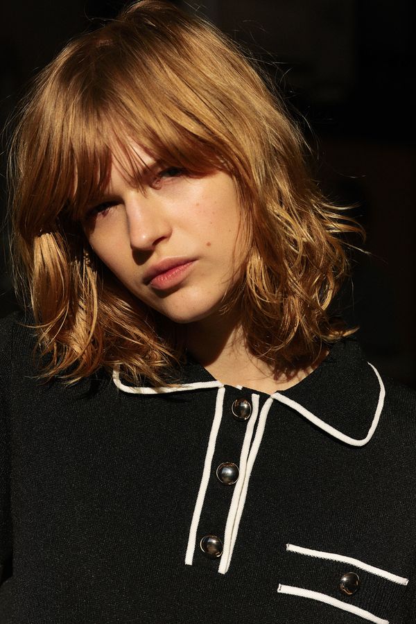 Top de punto con cuello