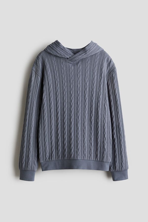 Polerón hoodie efecto punto trenzado