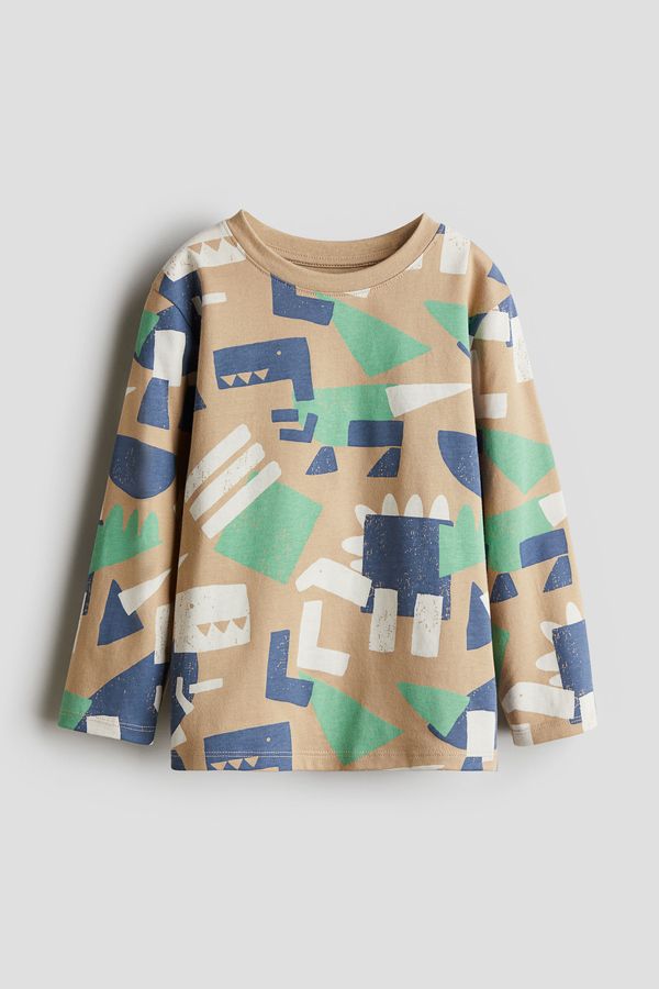 Polera de manga larga estampada de punto
