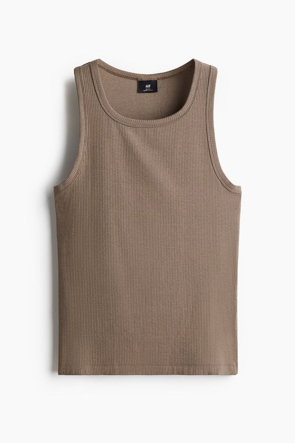 Polera sin mangas acanalada Slim Fit