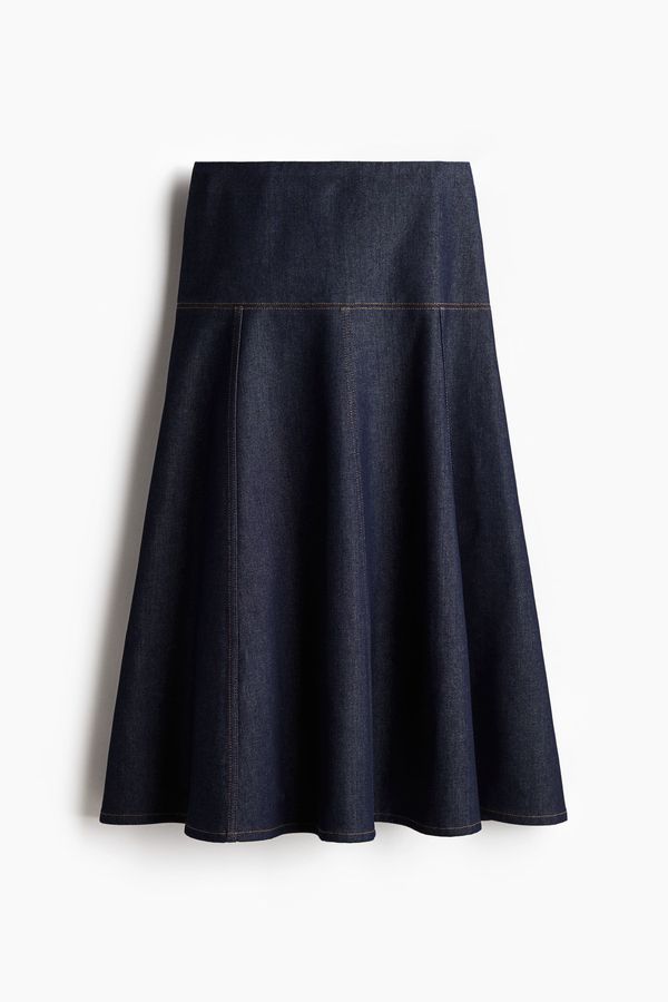 Falda denim de corte evasé