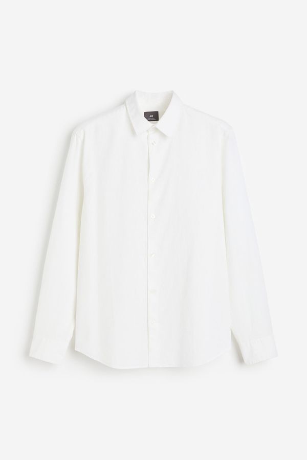 Camisa en mezcla de lino Regular Fit