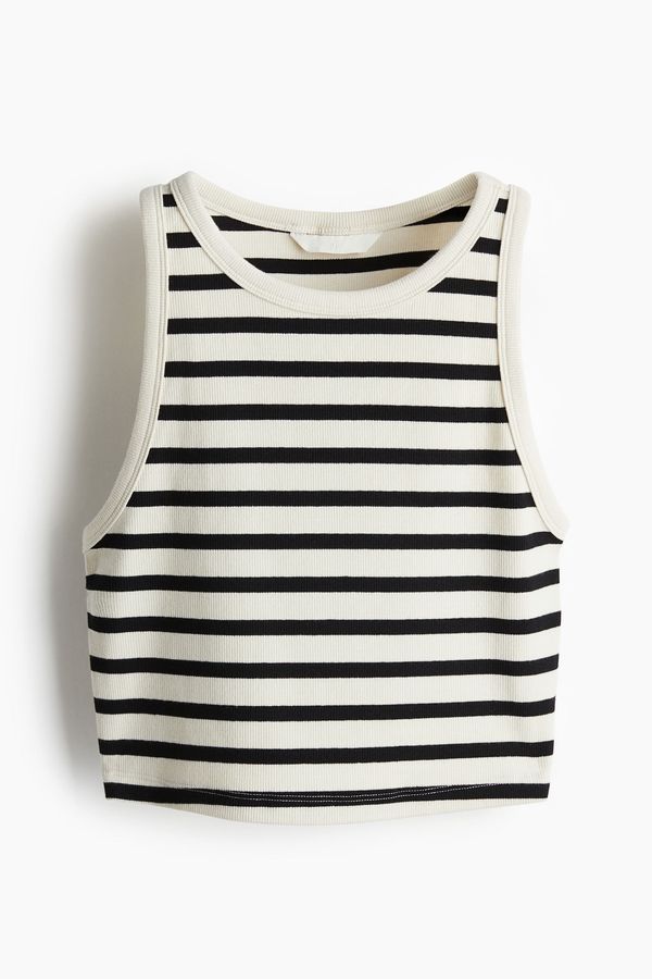Top cropped en punto acanalado