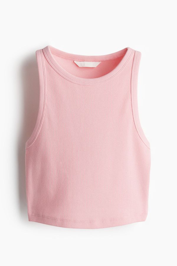 Top cropped en punto acanalado