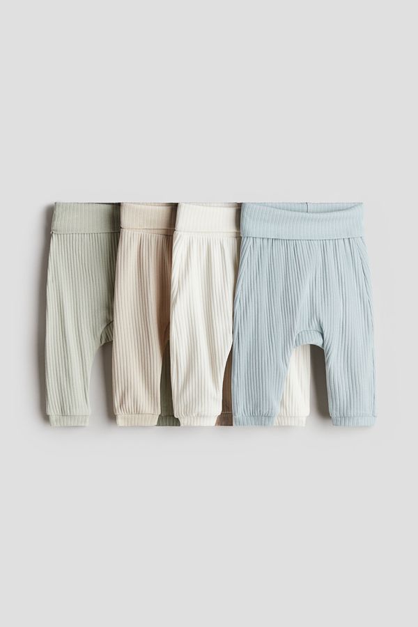 Pack de 4 pantalones de algodón acanalado