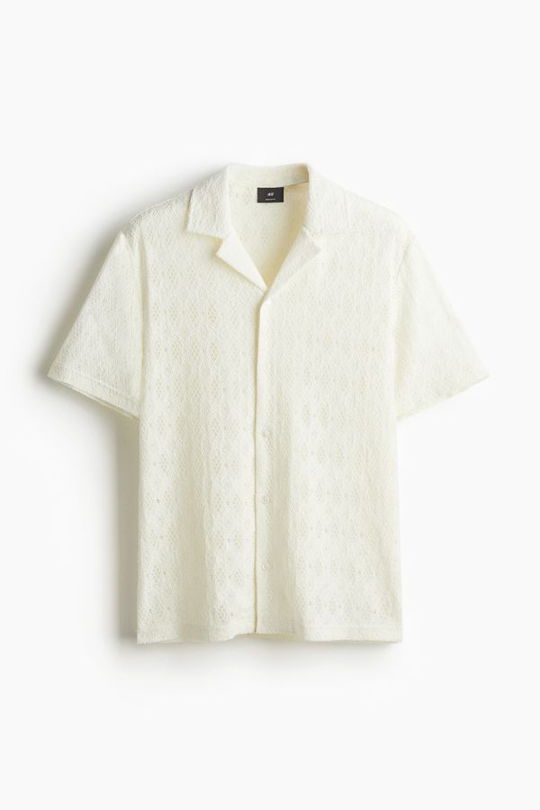 Camisa resort de encaje Regular Fit
