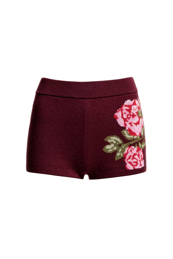 Minishorts en punto jacquard de mezcla de lana