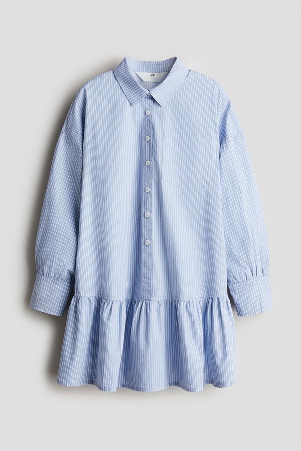 Vestido camisero en popelina de algodón