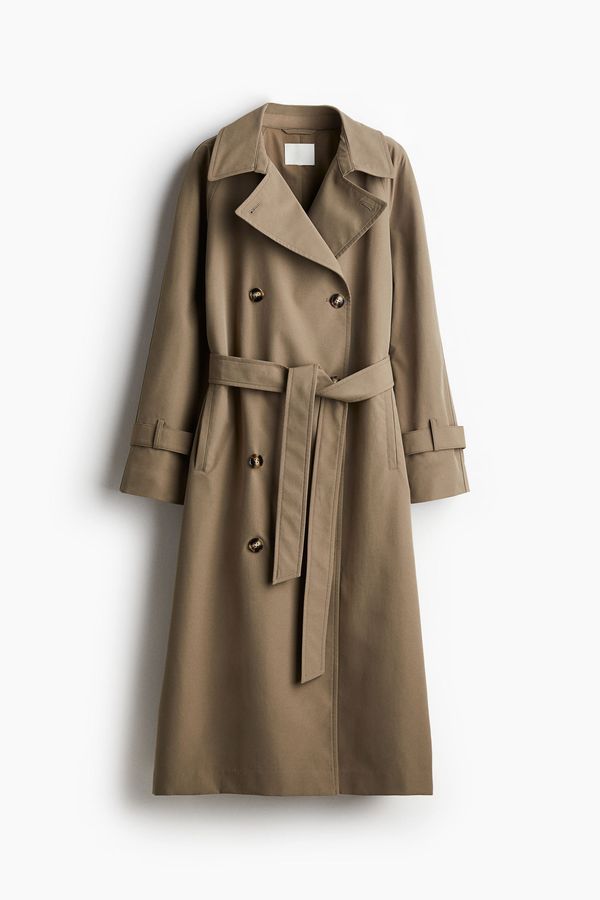 Abrigo trench de doble botonadura