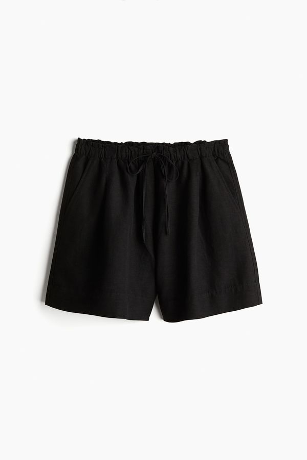 Shorts en mezcla de lino pull-on