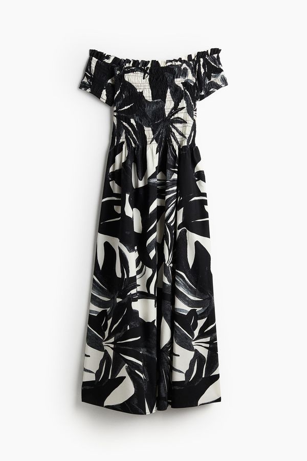 Vestido off-the-shoulder con cuerpo fruncido